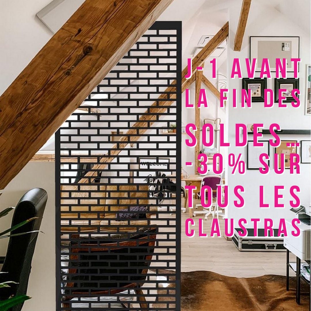 J-1 AVANT LA FIN DES SOLDES…
-30% SUR TOUS LES CLAUSTRAS ET PANNEAUX GRAVÉS ET -50% SUR LES PANNEAUX 3D, JUSQU’AU 7 FÉVRIER INCLUS !
 
 
#claustra #claustrabois #exterieuretinterieur #claustraexterieur #separation #decorsmuraux #cloison #separationajouree #surmesure #photography #decoration #design #architecturedinterieur #panneau3D #atelier #personnalisable #newproject #habillage #agencement #fabricationfrancaise #glasswall #fabricationbretonne #handmade #faitmain #artisanatfrancais #artisanat #madeinfrance #madeforyou #decor #madeinbzh